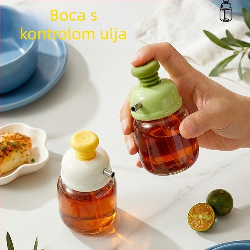Dozorna boca za ulje i ocat s kontrolom protoka, kuhinjska staklena boca za doziranje, staklena boca za soja sos i začine