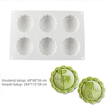 Okrugla silikon forma za pečenje mooncake, mousse, čokoladnu punu i sladoled