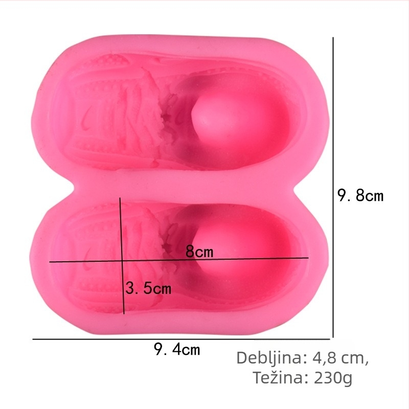 Nova 3D silikonska kalupa za fondant za sportske tenisice, kalupa od gipsa za automobilski aromaterapijski kamen – DIY pečenje