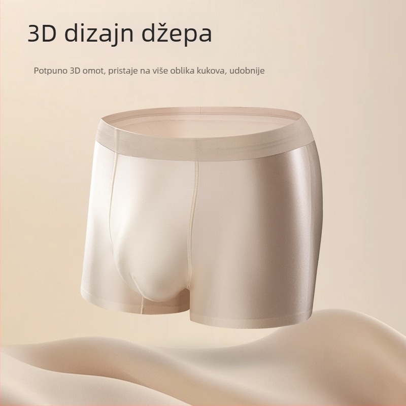 Muške bokserice od ledenog satena, prozračne, antibakterijske, bezšivne