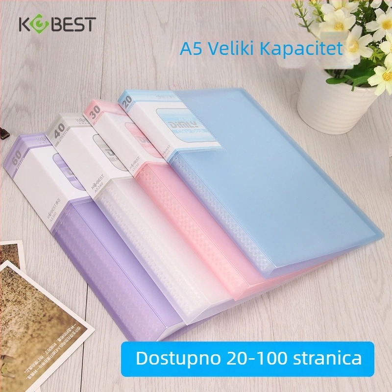 Kangbai A5 mapa za dokumente, 100 stranica, debela, višeslojni prozirni umetci, A4 mapa za ispite, 32K