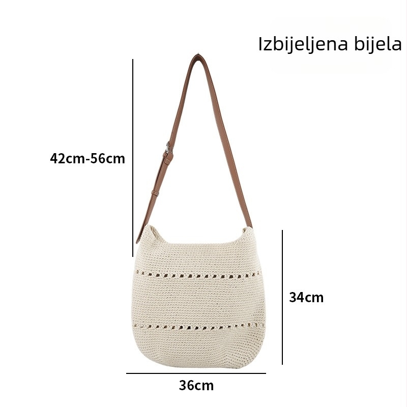 Minimalistička torbica od pamukovog užeta, crossbody torbica za svakodnevnu upotrebu, umjetnička torbica za plažu za žene
