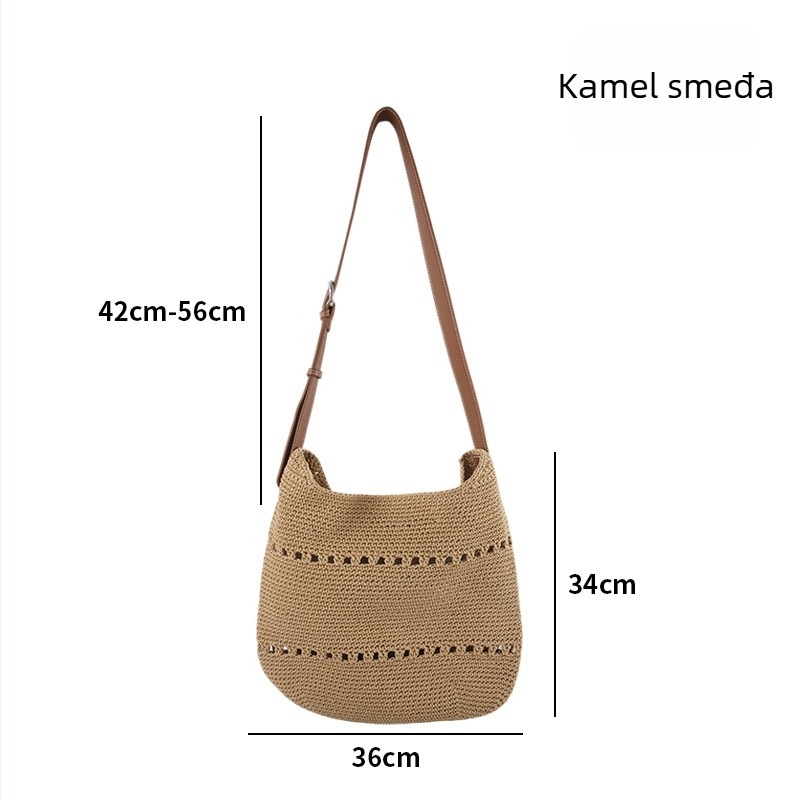 Minimalistička torbica od pamukovog užeta, crossbody torbica za svakodnevnu upotrebu, umjetnička torbica za plažu za žene