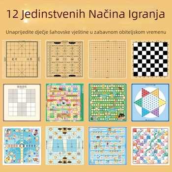 Prenosni set za društvene igre za djecu — Flying Checkers, Beast Chess, Kineski šah, Snake Chess, Vojna zastava i Go