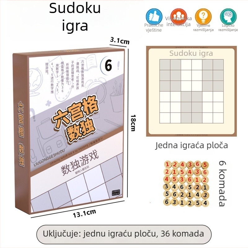 Prenosni set za društvene igre za djecu — Flying Checkers, Beast Chess, Kineski šah, Snake Chess, Vojna zastava i Go