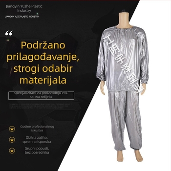 Srebrni vodootporni PVC sauna kombinezon za fitness i sagorijevanje masnoće