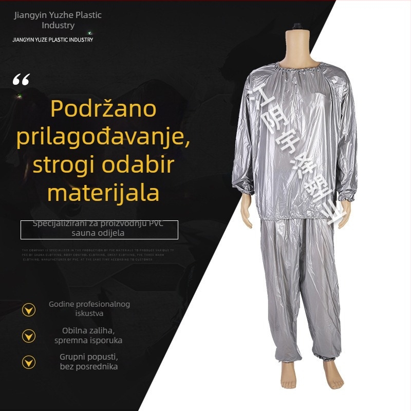 Srebrni vodootporni PVC sauna kombinezon za fitness i sagorijevanje masnoće