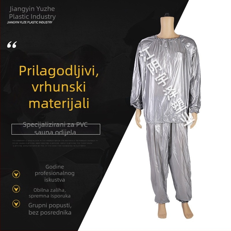 Srebrni vodootporni PVC sauna kombinezon za fitness i sagorijevanje masnoće