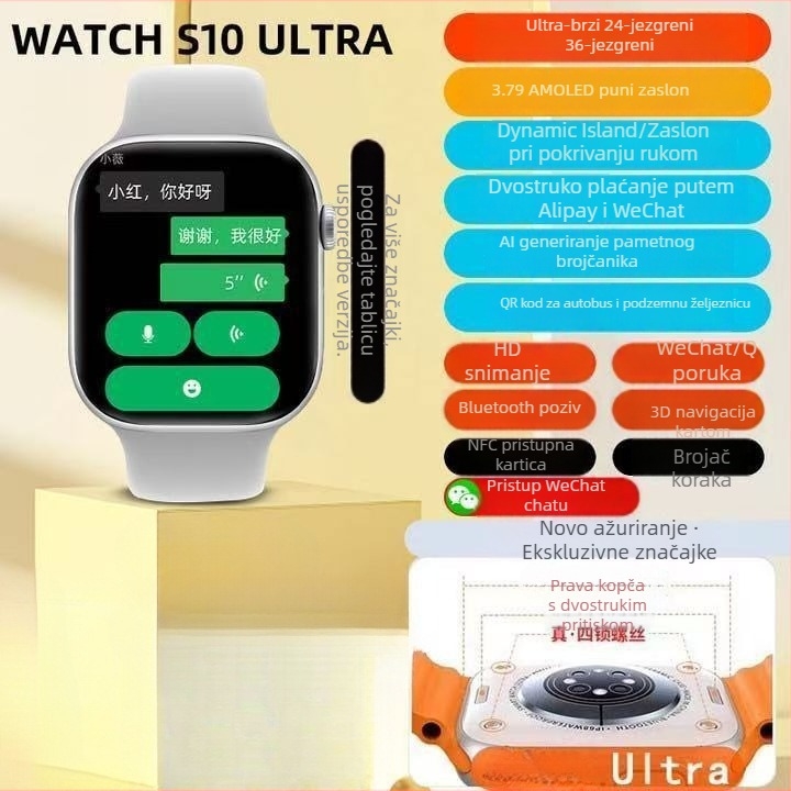 Ultra-tanki pametni sat S11 s NFC, dvostruko plaćanje, kartica za prijevoz, navigacija kartom, Bluetooth pozivi i sinkronizacija poruka