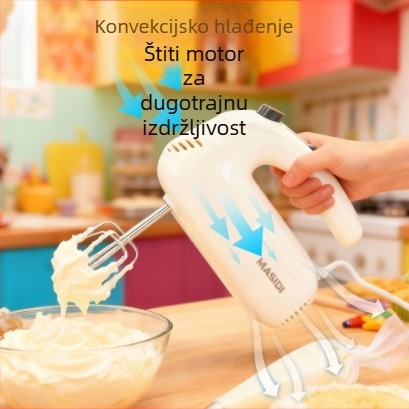 Električni ručni mikser za jaja i tijesto, automatski mikser za šlag za pečenje kolača