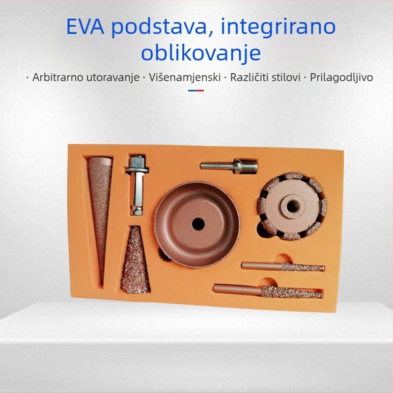 EVA pjena unutarnja podloga za kutiju alata, visokoelastična EVA, šarene boje, otporna na udarce, prilagođeni oblik unutarnje ladice