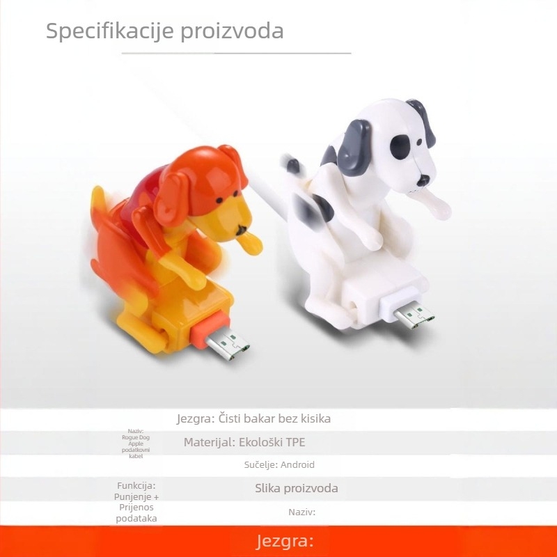 USB-C kabel za brzo punjenje s dizajnom pokretnog šteneta, duljina 1–2 m