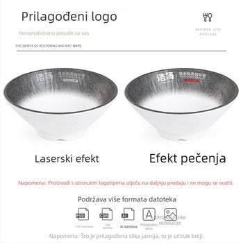 Melaminska zdjela s imitacijom porcelana, japanskog stila, velika zdjela za restorane, za ramen i juhe
