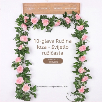 Changheng Saten ruža vin s 10 cvjetova — umjetno cvijeće za vjenčanja, vanjsku dekoraciju i rekvizite za fotografiju