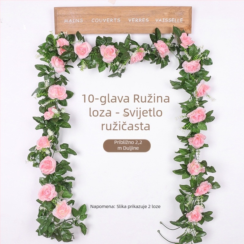 Changheng Saten ruža vin s 10 cvjetova — umjetno cvijeće za vjenčanja, vanjsku dekoraciju i rekvizite za fotografiju