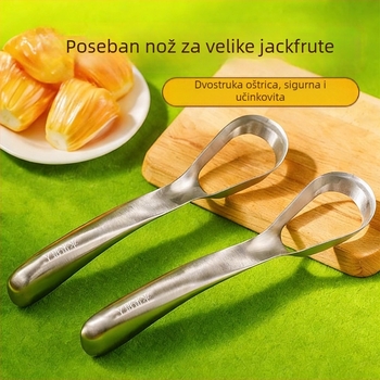 Nehrđajući čelični nož za otvaranje jackfruita s uvijenom oštricom — alat za izdubljivanje jezgre i sjemenki voća