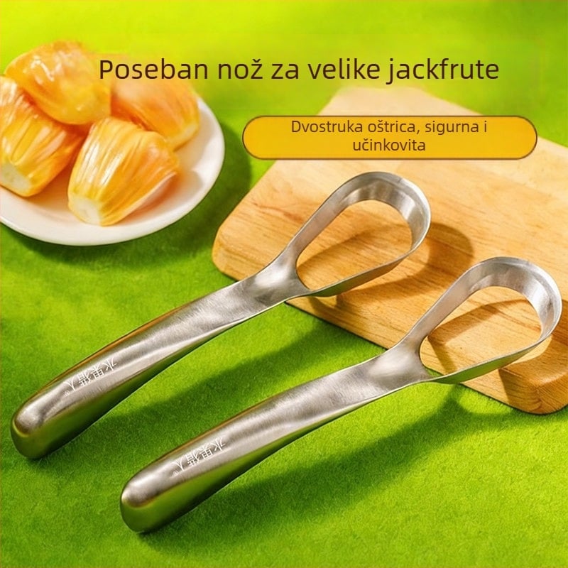 Nehrđajući čelični nož za otvaranje jackfruita s uvijenom oštricom — alat za izdubljivanje jezgre i sjemenki voća