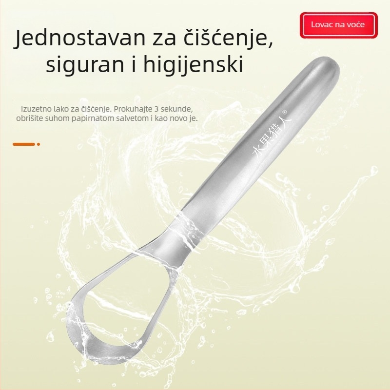 Nehrđajući čelični nož za otvaranje jackfruita s uvijenom oštricom — alat za izdubljivanje jezgre i sjemenki voća