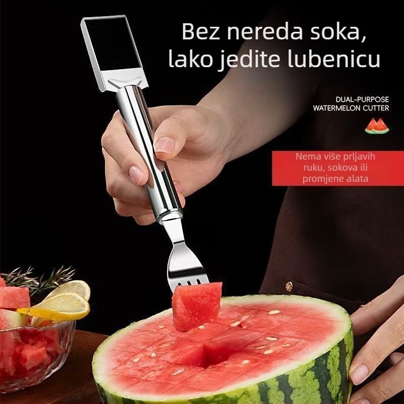 Dvoglavni alat od nehrđajućeg čelika – odjeljivač voća za dinju i izdvajanje pulpe