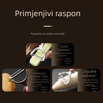 Višenamjenski guljač od nehrđajućeg čelika za krumpire, jabuke i voće