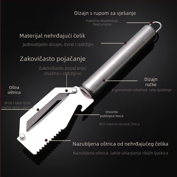 Višefunkcionalni oguljivač od nehrđajućeg čelika za brzo oguljavanje voća i povrća, jednostavan za korištenje, izdržljiv kuhinjski alat