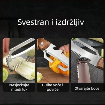 Nehrđajući čelični kuhinjski nož, višenamjenski za luk i povrće, nož za cvjetove kalamara, oštar ljuštitelj za zeleni luk
