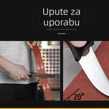 Kožna dvostrana krpa za oštrenje i poliranje noževa, prijenosna