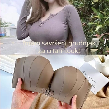 Bez naramenica grudnjak s prednjim zatvaranjem i križnim leđima, za male grudi, push-up, bez šavova, kontura leđa