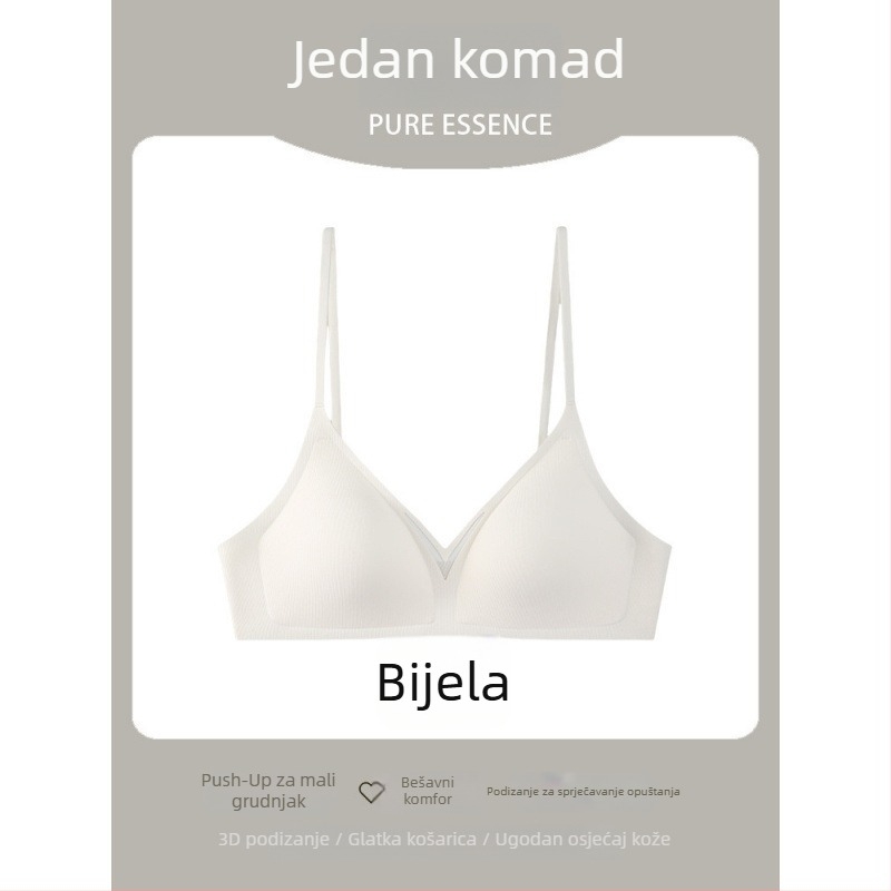 Bešivni grudnjak za mali bust, push-up učinak, križaste naramenice, udoban, bez leđa, glatke čašice, novi stil