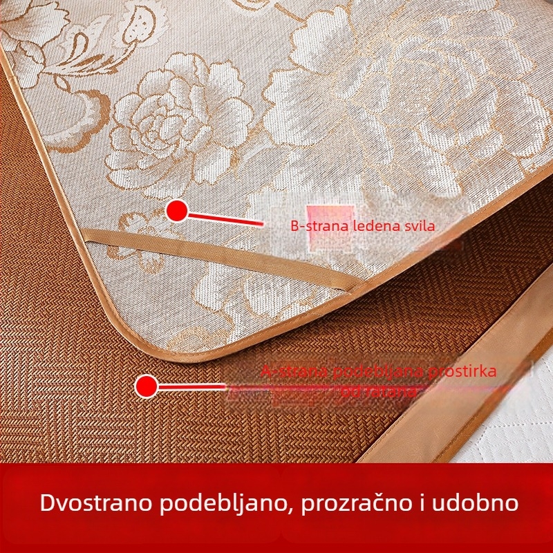 Sklopiva rashladna podloga od ratana za studentske domove, veličina 0.9 m × 0.8 m; pogodna za kućnu upotrebu 1.5 m × 1.8 m