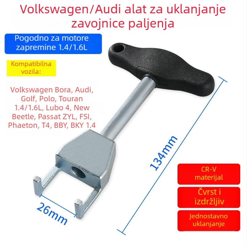 Izvlačivač zavojnice paljenja za Volkswagen, Audi, Sagitar, Skoda – alat za demontažu motora 1.4T i 1.4/1.6L