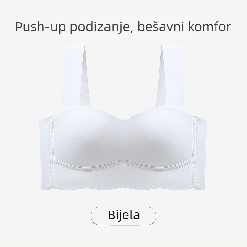 Bešivni tube-top grudnjak za male grudi, tanak, bežičan, sportski grudnjak s podrškom i oblikovanjem dojki