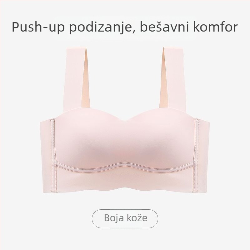 Bešivni tube-top grudnjak za male grudi, tanak, bežičan, sportski grudnjak s podrškom i oblikovanjem dojki