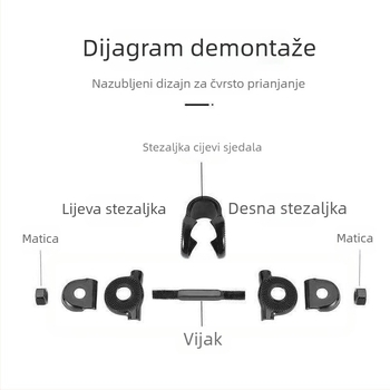 Klampa za sjedalicu za planinski bicikl s vijkom i konverzijskim konektorom
