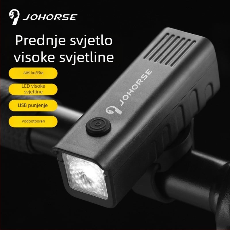 Vanjska prednja svjetiljka za bicikl za noćnu vožnju – ABS, vodootporna, USB-C punjiva
