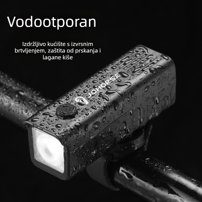 Vanjska prednja svjetiljka za bicikl za noćnu vožnju – ABS, vodootporna, USB-C punjiva