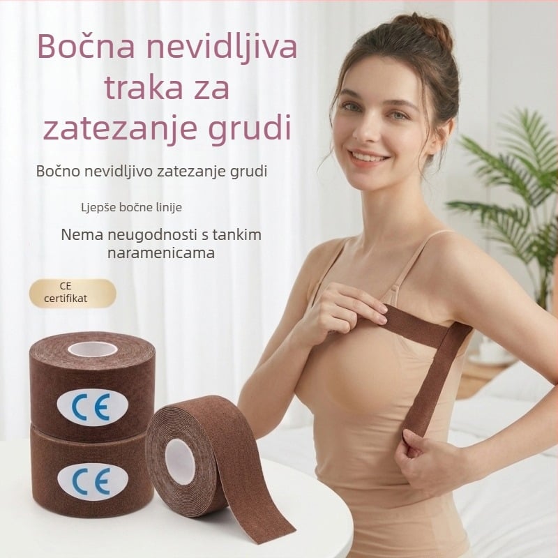 Bandica podizanja dojki, samoljepljiva, prozračna, ultra-tanka, bezšivna, pravokutnog oblika, pamuk