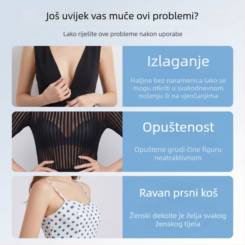 Bandica podizanja dojki, samoljepljiva, prozračna, ultra-tanka, bezšivna, pravokutnog oblika, pamuk