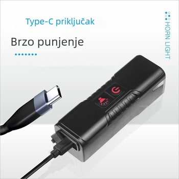 Dvostruki biciklistički far s ugrađenim klaksonom, prednje svjetlo za planinske i cestovne bicikle, vodootporan