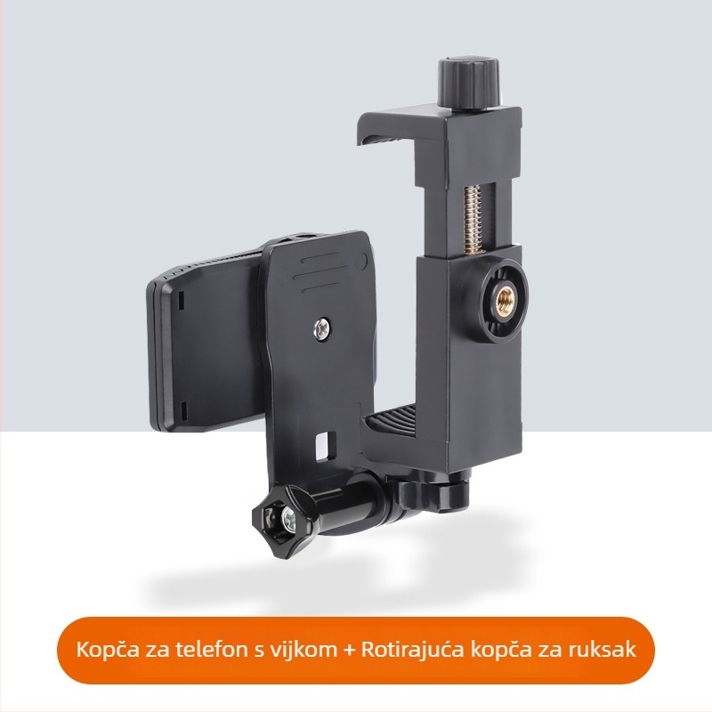 Držač telefona na ruksaku s rotirajućom kopčom, snimanje iz prvog lica