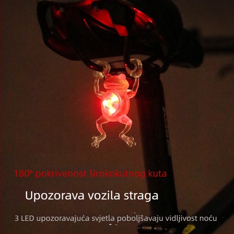 Zadnja svjetiljka za bicikl s motivom malog žabice – kreativno svjetlo za noćnu vožnju, vodootporno, dugotrajno, za MTB i cestovne bicikle, vožnja na otvorenom