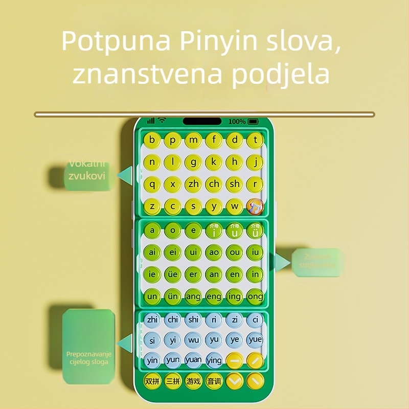 Pametan džepni uređaj za učenje pinyin za predškolce, uređaj za učenje pinyin, vježbe fonike, edukativna igračka