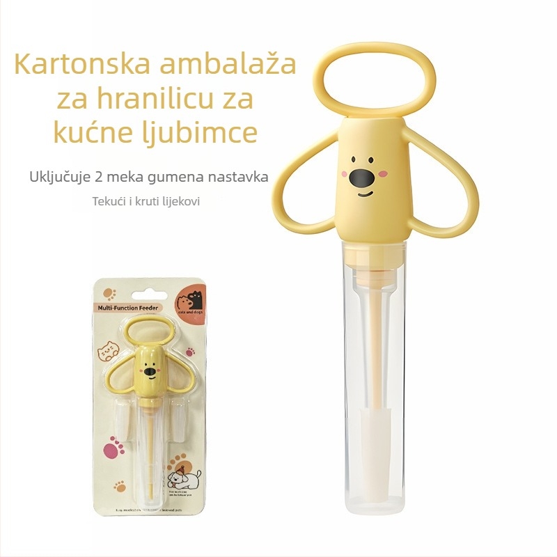 Dozator za lijekove kućnim ljubimcima od mekanog silikona, crtić dizajn za mačke i pse
