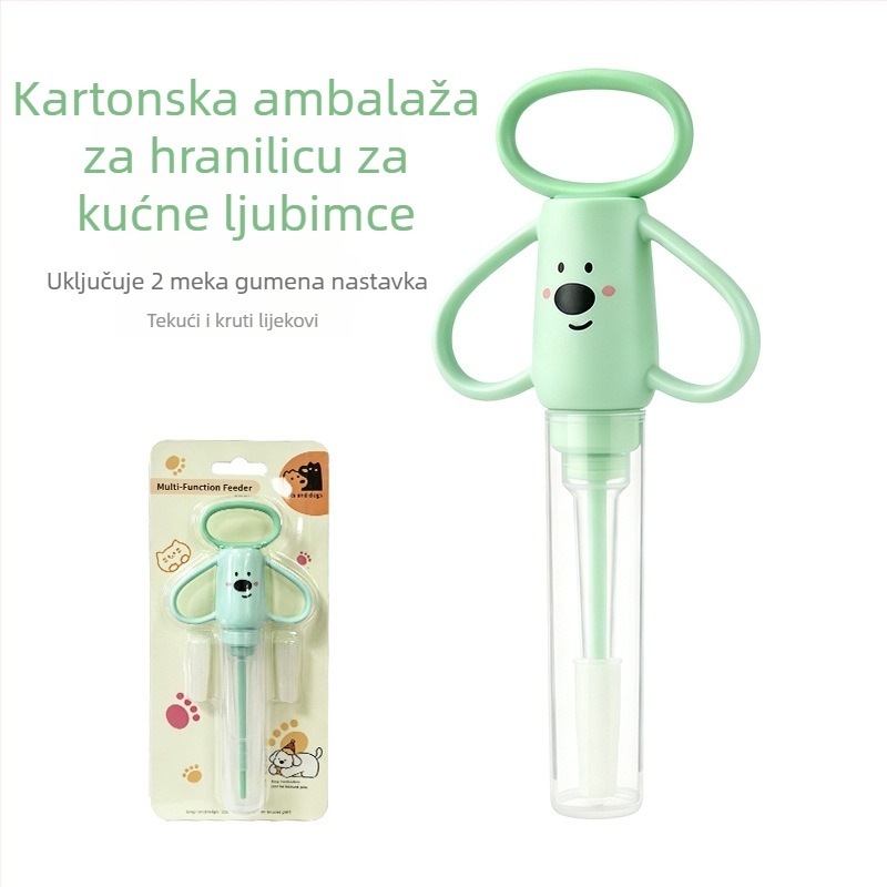 Dozator za lijekove kućnim ljubimcima od mekanog silikona, crtić dizajn za mačke i pse