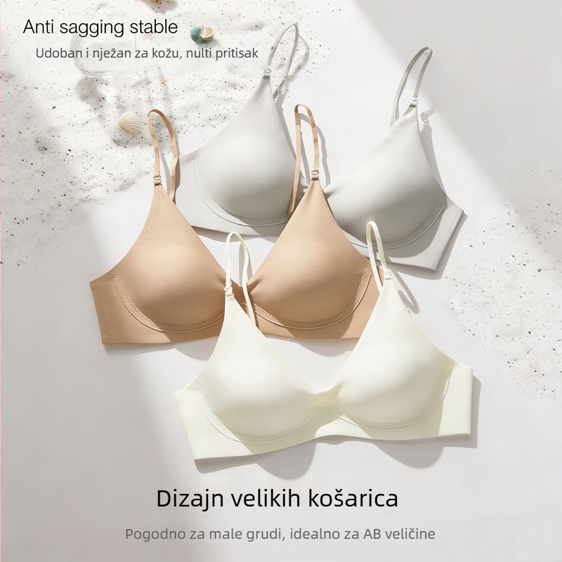 Bešivni grudnjak s otvorenim leđima i nevidljivim liftom, 3/4 šalica, latex oblikovane čašice, fiksirani dvostruki naramenici, bočna potpora