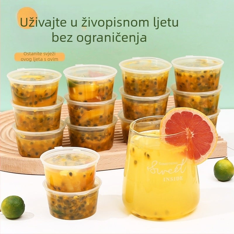 Jednokratna kutija za porcije s odjelima za umake i začine, marakuja, kutija za zamrzavanje limuna, mala kutija za take-away