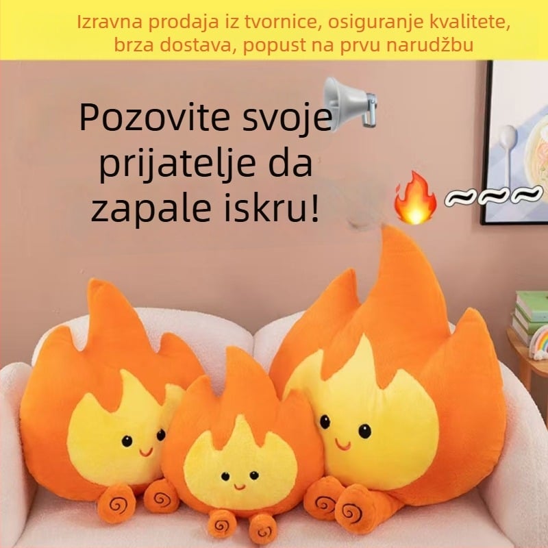 Plišano igračka u obliku plamena – kreativni, zabavni jastuk za dom
