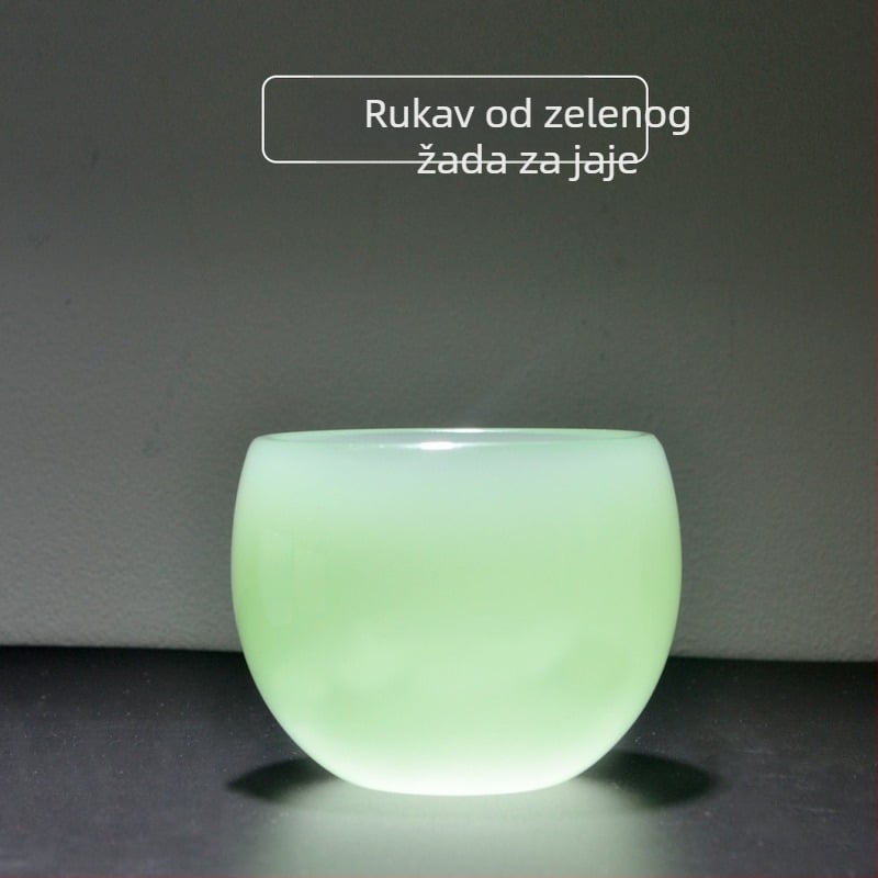 Majstor šalica: šalica od jade porcelana i staklena šalica, Kung Fu čajni set, šalica za degustaciju čaja