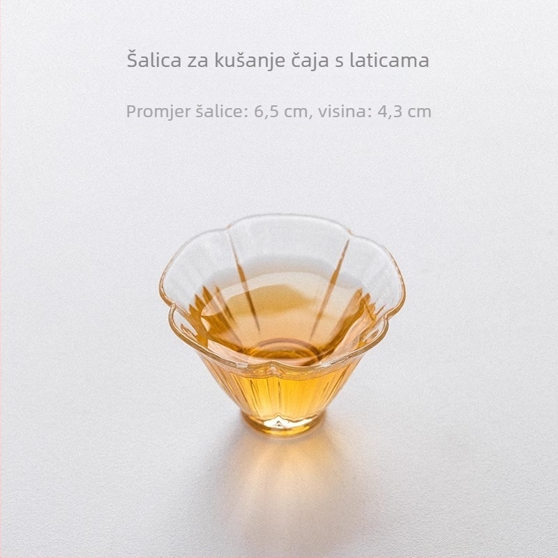 Staklena zdjela za čaj s poklopcem od borosilikatnog stakla, zaštita od opeklina, čajna zdjelica s filtrom, ručni set za čaj