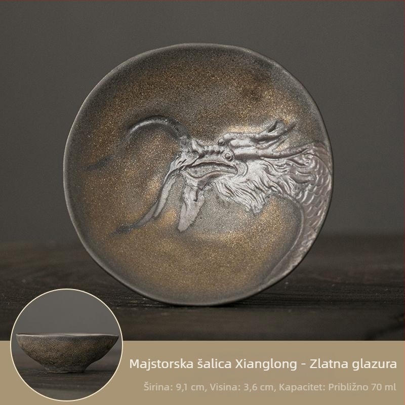 Šalica od keramike u obliku zmaja sa pećnom glazura, ljubičasta pijesak glina, Kung Fu set za čaj, vrhunska šalice za majstora